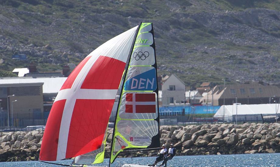 Nørregaard og Lang sejler i dag, men kan ikke følges på GPS-tracking, en skandale fra IOC. Foto: Troels Lykke