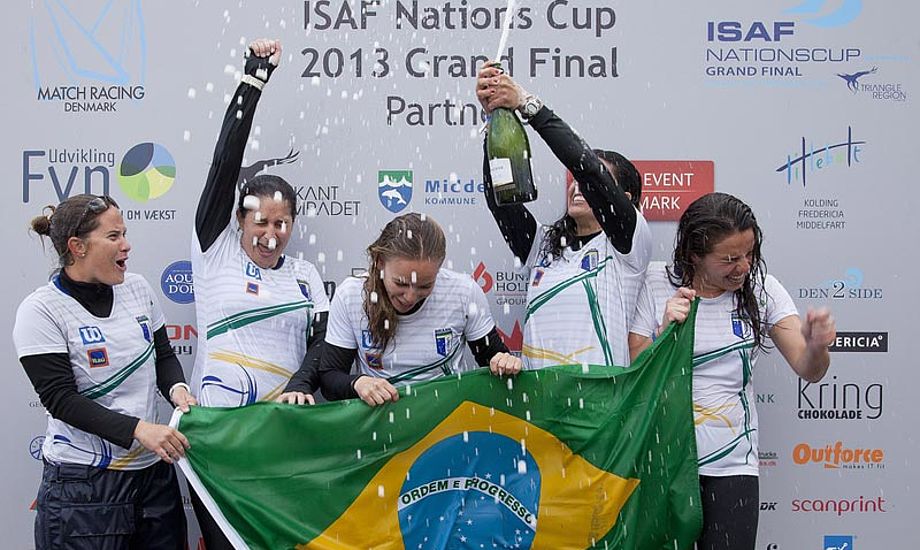 Det brasilianske kvinde team vandt i Middelfart. Foto: Match Racing Danmark