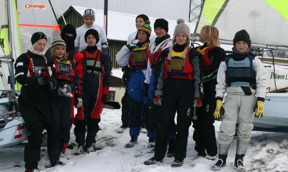 sejlere fra Bogense Sejlklub, Assens Sejlklub og Middelfart Sejlklub som deltager i vinterens månedlige træning.