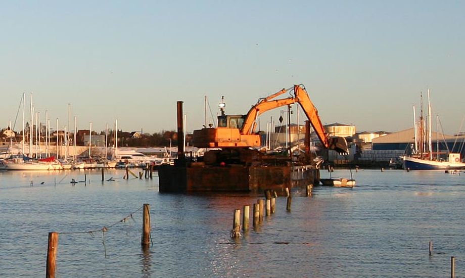 Arbejdet med at få lystbådehavnen i Fredericia færdig er i fuld gang, og forventes afsluttet til sankthans. Foto: fredericia-lystbaadehavn.dk