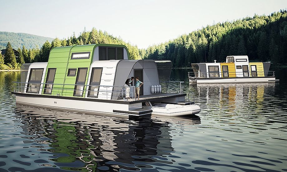 Den nye husbåd er mobil og kan flyttes efter kundernes behov. Foto: PR-foto