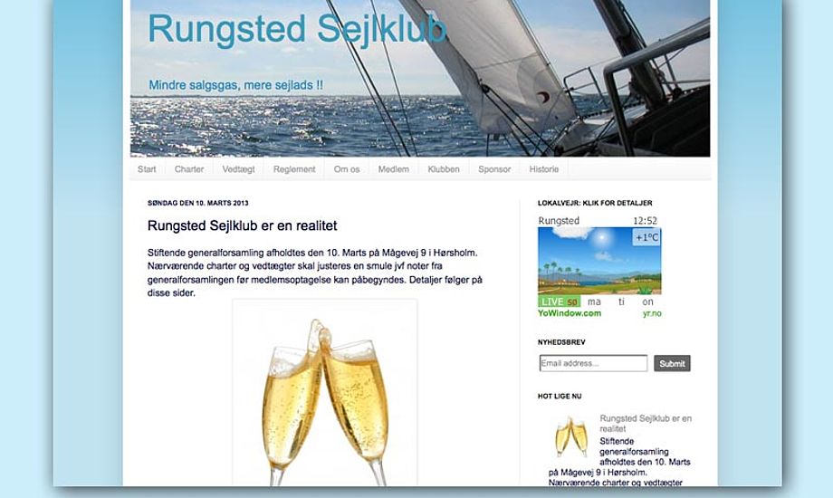 Nu har Rungsted Havn fået en sejlklub mere. Rungsted Sejlklub holdt stiftende generalforsamling d. 10 marts. Foto: Dump fra klubbens hjemmeside.