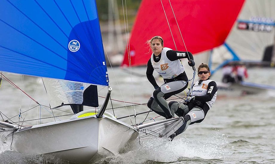 De bedste i 2014 har været Brasiliens Martine Grael og Kahena Kunze. De har været 1 eller 2 ved de større stævner, der er sejlet i år. Foto: Mick Anderson/Sailingpix