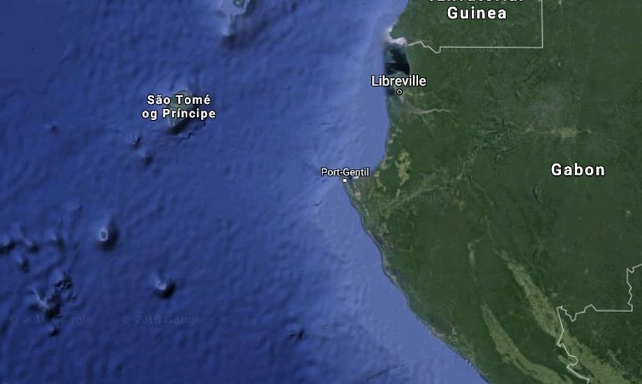 Der søges i øjeblikket efter besætning i kystområdet ved Gabon og øgrupperne Sao Tome Principe. Foto: Google Maps