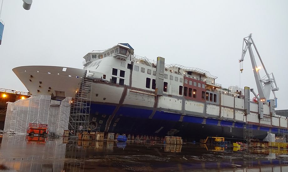 Hammershus overtages på Rauma-værftet i Finland 27. juni 2018, hvorefter den sejles hjem til Danmark. PR-foto.