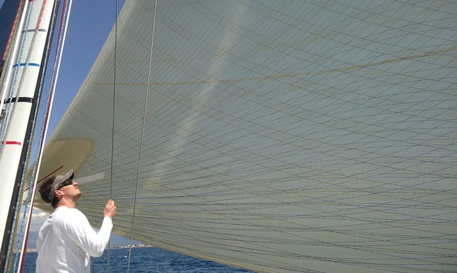 Martin Kirketerp ses her forleden på en Swan 45 på Mallorca. Samme båd skal han snart sejle med i Barcelona.