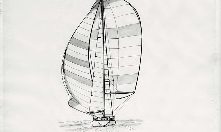 En af Jan Kjærulff's originale tegninger af 1/2 tonneren. Tegning: Jan Kjærulff