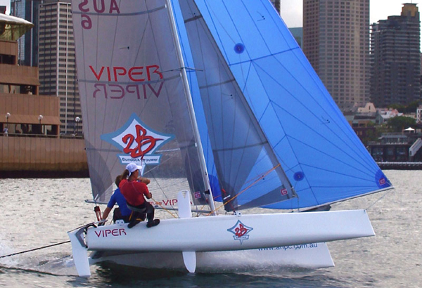 Viper er en af flerskrogsbådene, der stiller op til testsejladserne. Foto: Australian High Performance Catamarans (AHPC)