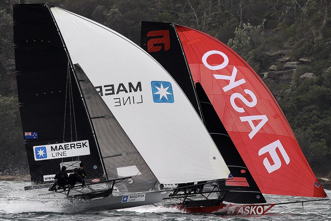 Maersk Line med Josh Porebski, Jack Simpson og Dave Hazzard har hentet en 1. og 3. plads i de første sejladser. Foto: JJ Giltinan Championship