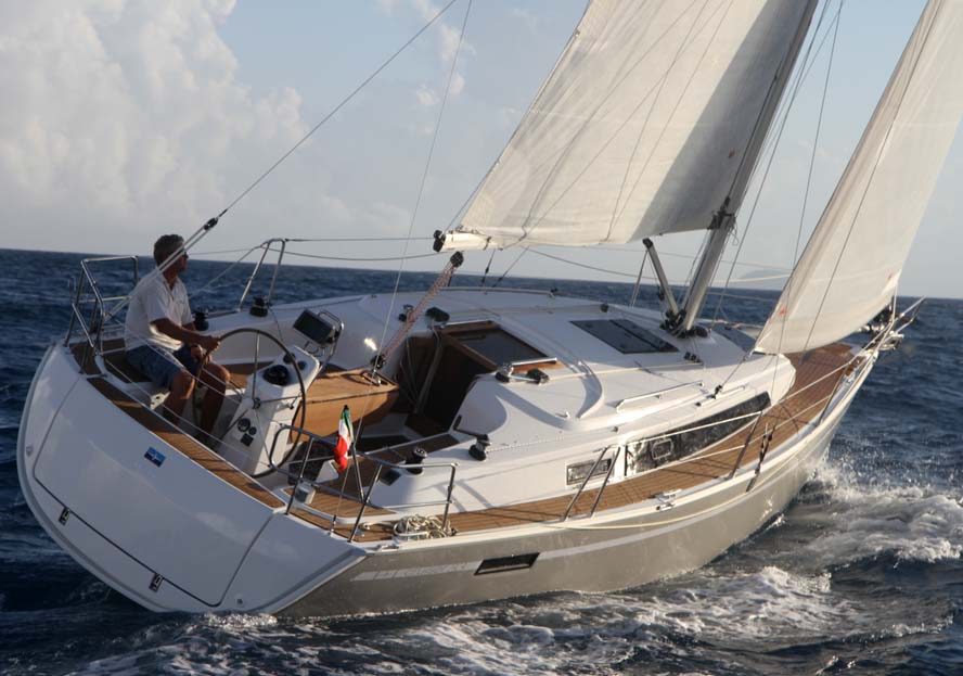 Bavaria Cruiser 33 sejler lige omkring 6 knob på kryds. Foto: Troels Lykke