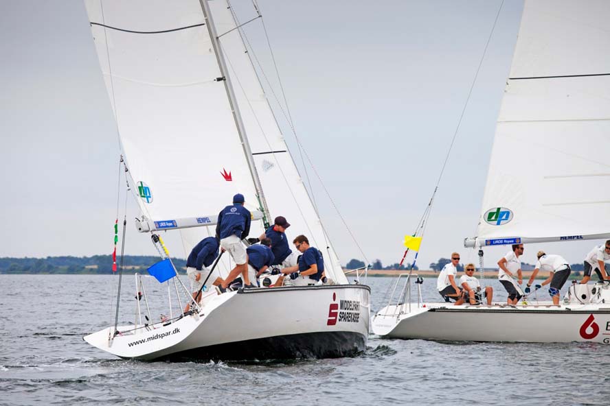 Sehested mod Viltoft i Middelfart. Sehested har vundet alle sejladserne. Foto: Jess Anderson