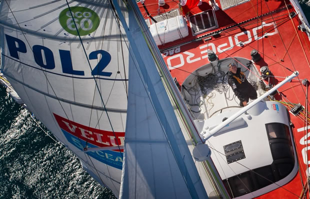 Den polske skipper i Velux 5 Oceans gjorde et stort indtryk på Ole Larsen. Foto: Velux5oceans.com