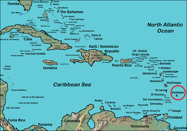 På Barbados er der kun en enkelt ankerplads, hvor man kan ligge beskyttet mod bølger og vind. Foto: Signe Storr