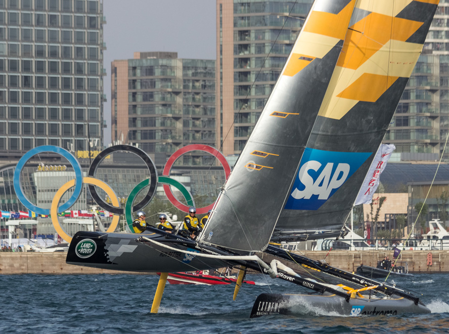 Gram-Hansen, Køstner, Wibroe og Sehested ses her i god stil i Qingdao. Foto: Søren W. Kristensen