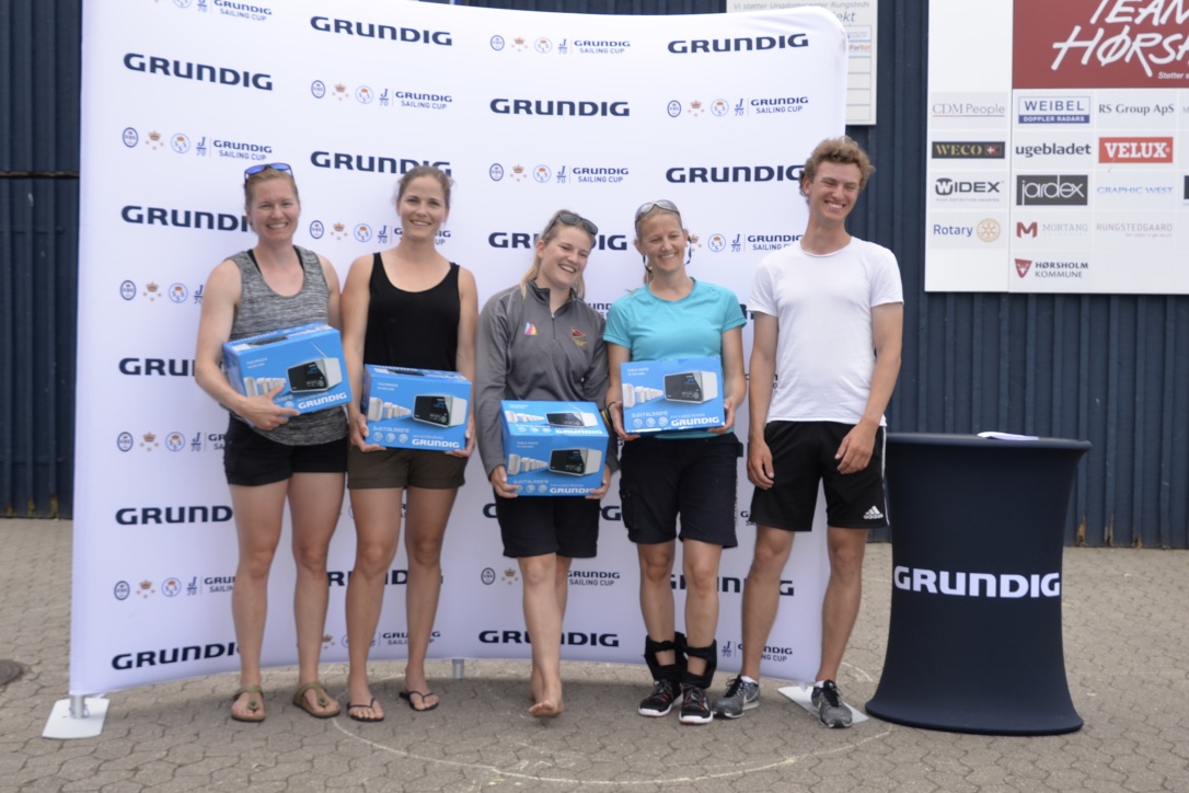 Tidligere OL-sejler Sarah Gunni med besætning var bedst i de lette vindforhold. Foto: Grundig Sailing Cup