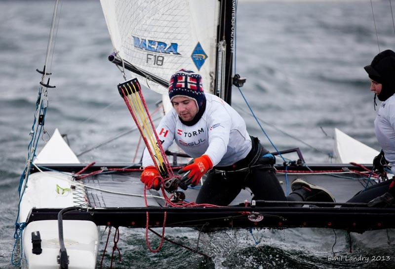 Jacob Dannefer og Anne-Line Lyngsøe testede vandet i Kaløvig i weekenden. Brrrr. Foto: Emil Landry