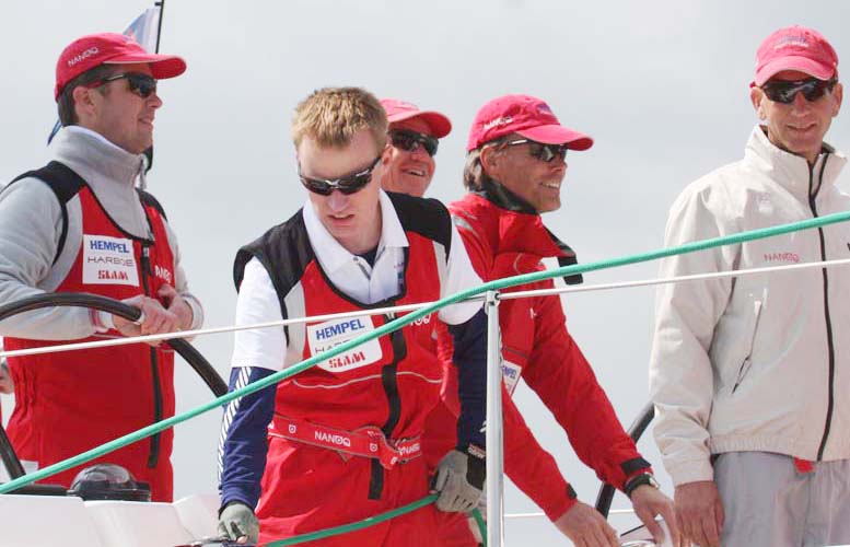 Kronprinsen på en tysk Swan 60 i Bogense i år. Foto: Troels Lykke