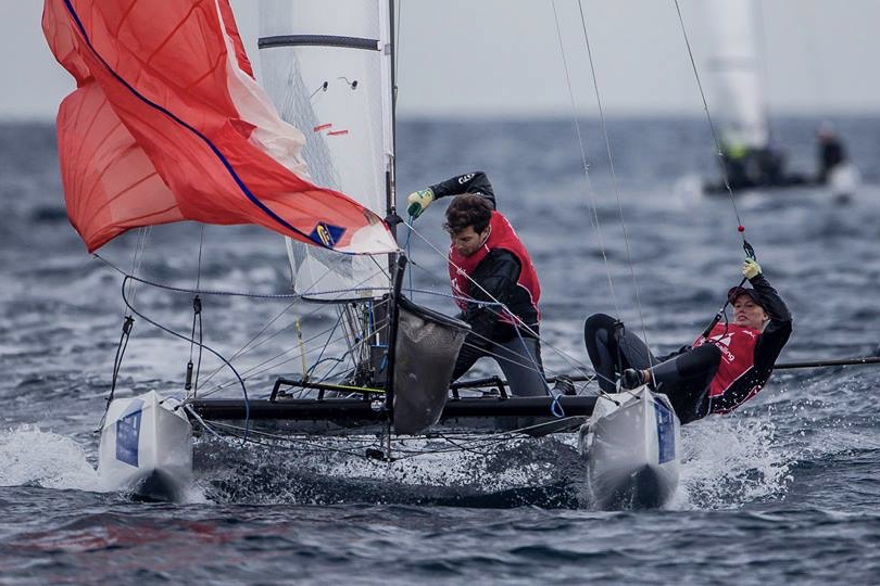 Lin Cenholt og gast CP Lübeck sluttede 7'er til årets første World Cup-stævne i Miami i januar. Foto: Sailing Energy