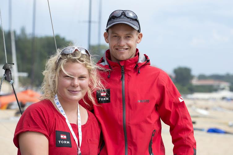 Line Just fra Aarhus og Allan Nørregaard fra Svendborg tog 4. plads til EM i år. Foto: Flemming Ø. Pedersen/Dansk Sejlunion