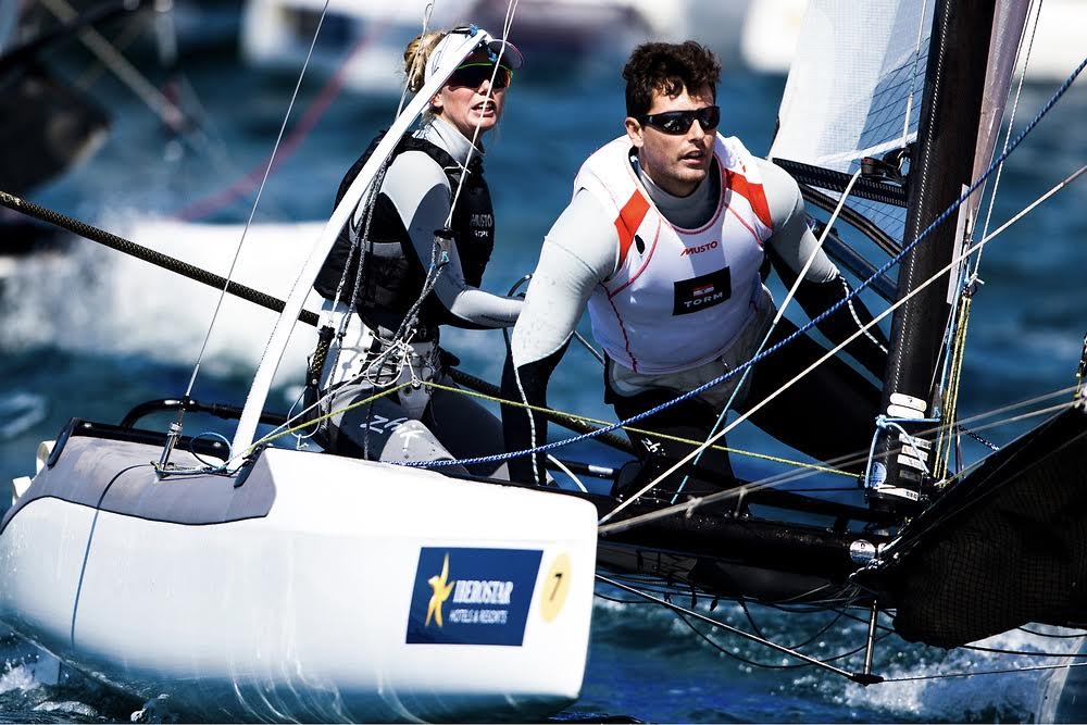 Lin Cenholt og Christian Peter Lübeck kan rejse til Danmark med en bronzemedalje om halsen. Foto: Pedro Martinez / Sailing Energy