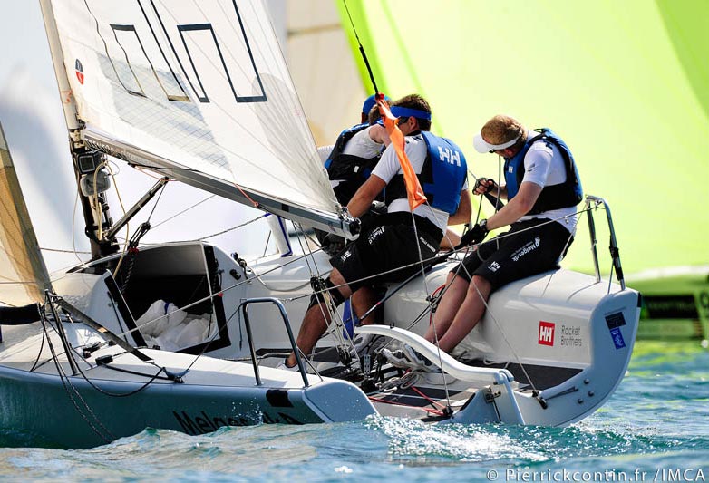 Vindforholdene var lidt tricky på Gardasøen til VM for Melges 24. Foto: pierrickcontin.fr/IMCA