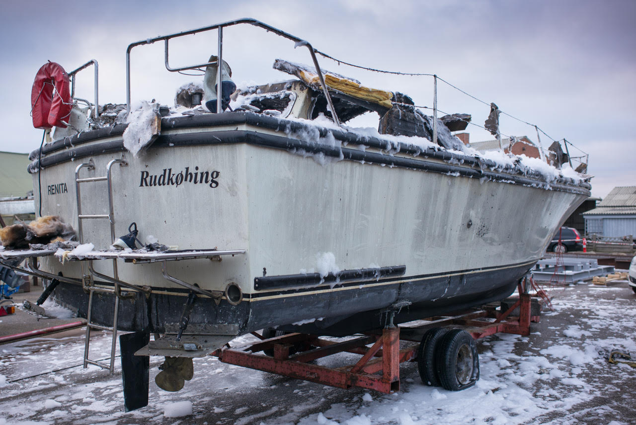 Her er ikke meget båd tilbage. Foto: Søren Stidsholt Nielsen, Søsiden, Fyns Amts Avis