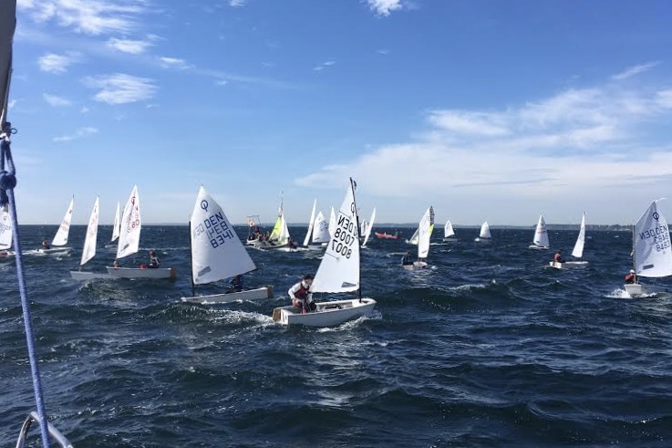 I de indledende sejladser blev der i Opti A, Opti B og Zoom 8 kæmpet om en plads i medalrace. Foto: Snekkersten Skotterup Sejlklub