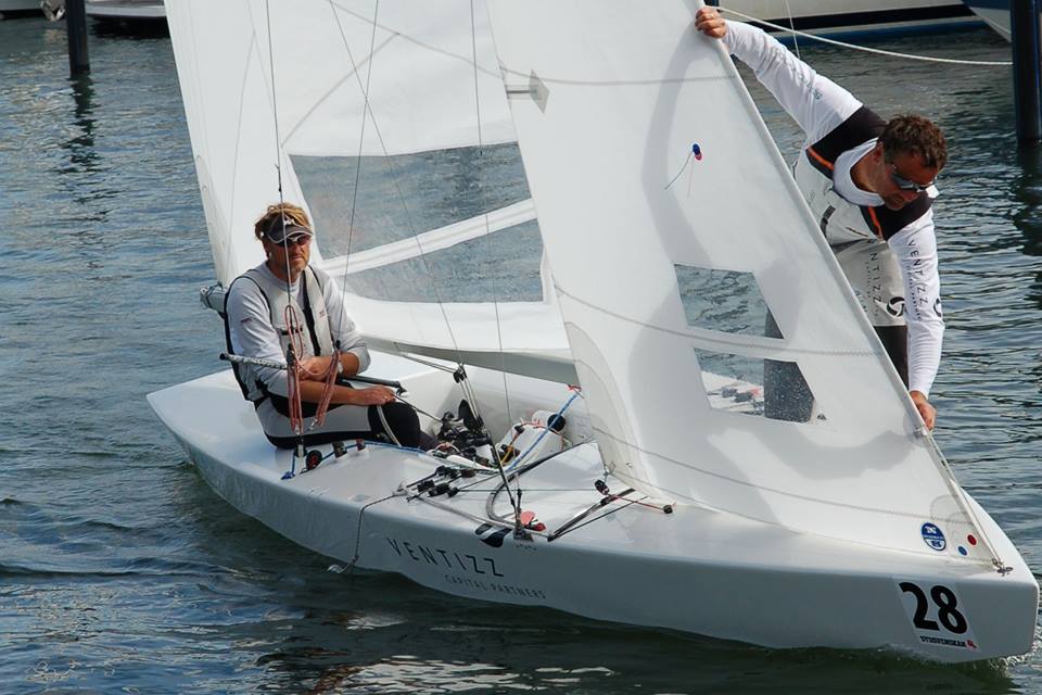 Flemming Sørensen og Niels Thrysøe ses her i Starbåden i går i Båstad. Foto: Bent Pedersen