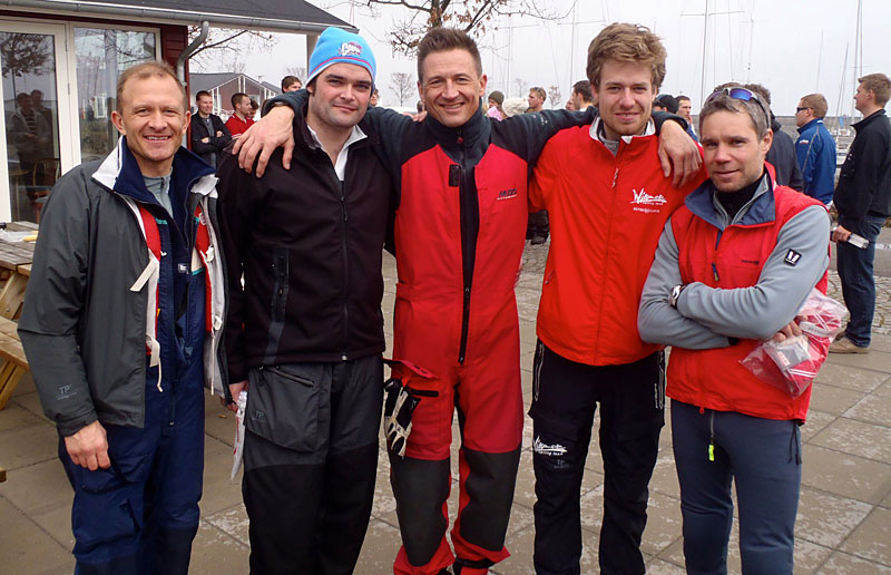 Vinderne i Skovshoved. Fra ventre: Thomas Gullacksen, Emil Vester, Lars Stenfeldt, Jeppe Bo Rasmussen og Niels Gramkov.