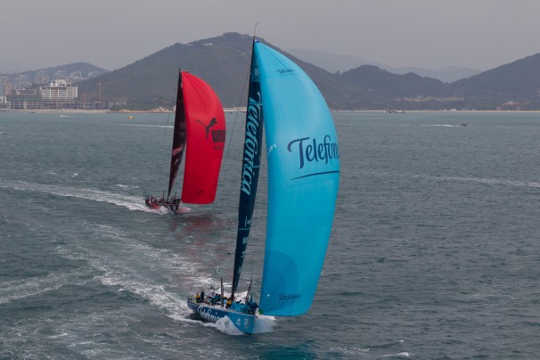 Telefoncia i front igen med dansk designet North Sails. Foto: Volvo Ocean Race