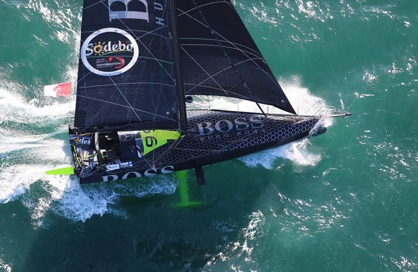 Hugo Boss er flyvende. Rekord om jorden er 78 dage i Vendee Globe. Alex Thomson tror, efter der nu er foils på seks både, at rekorden bliver på 75 dage.