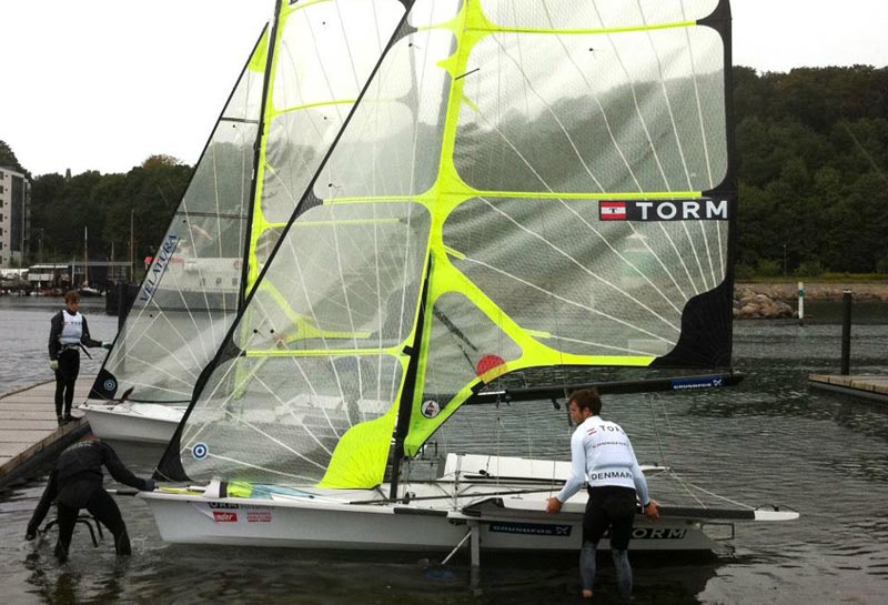 Landsholdsejlerne Jonas Warrer og Søren Hansen deltager i Landsholdsamlingen 2011 på hjemmebane i Aarhus. Foto: Sailing Aarhus